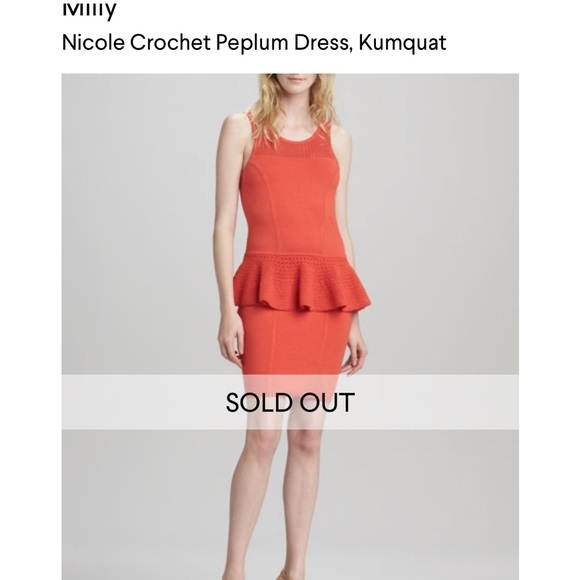 Molly Nichole Crochet Peplum Dress NWT Kumquat Sz Medium